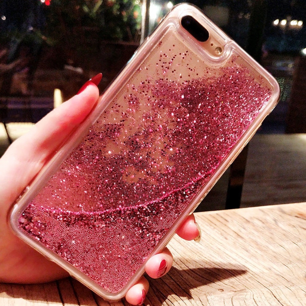 iPhone XS/X glitter liquid shockproof cover